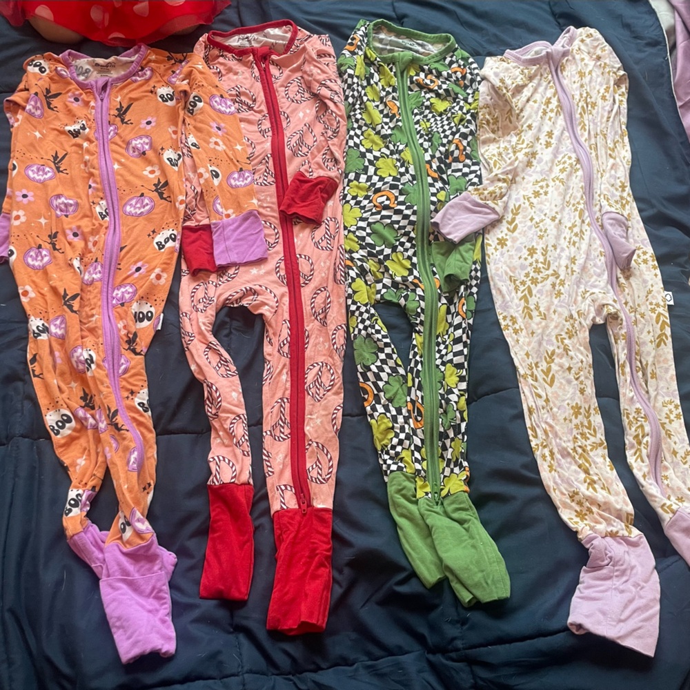 4 bamboo PJ sets! They are so soft and stretchy. All are 18-24m